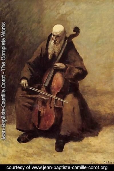 Jean-Baptiste-Camille Corot - Monk with a Cello