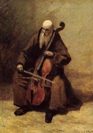 Jean-Baptiste-Camille Corot - Monk with a Cello
