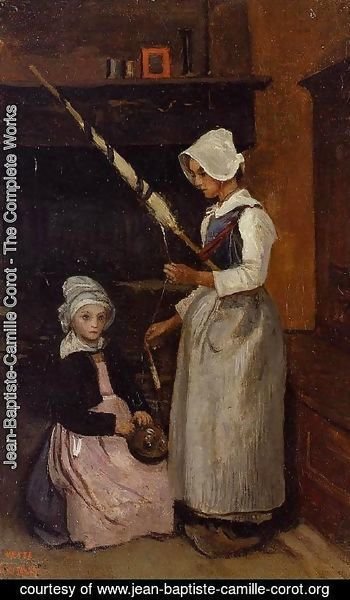 Jean-Baptiste-Camille Corot - Mur Peasants