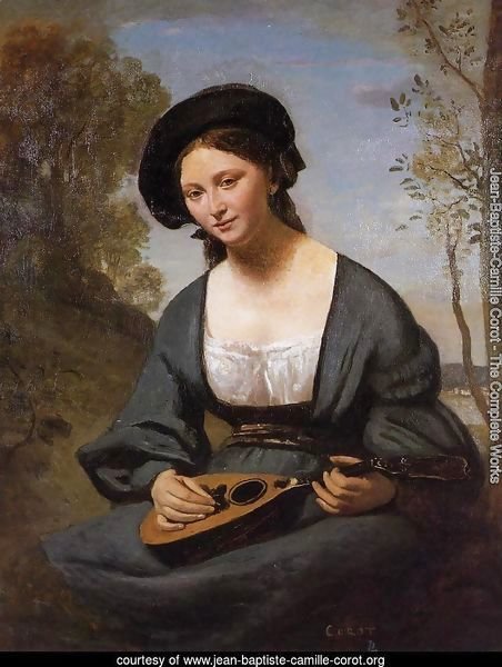 Woman in a Toque with a Mandolin