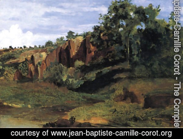 Jean-Baptiste-Camille Corot - Rocks at Civita Castellana