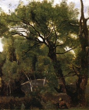 Jean-Baptiste-Camille Corot - An Artist Painting in the Forest of Fountainebleau