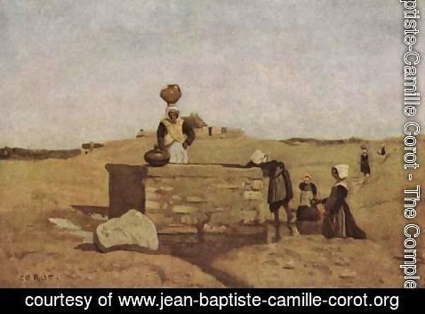 Jean-Baptiste-Camille Corot - Bretoninnen am Brunnen