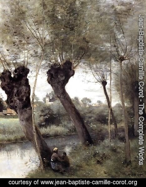 Jean-Baptiste-Camille Corot - Saint-Nicholas-les-Arras, Willows on the Banks of the Scarpe