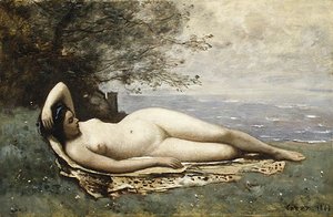 Jean-Baptiste-Camille Corot - Bacchante by the Sea 1865