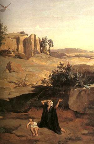 Jean-Baptiste-Camille Corot - Hagar In The Wilderness Detail 1835
