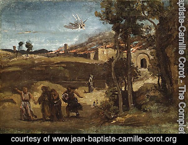 Jean-Baptiste-Camille Corot - Study for The Destruction of Sodom 1844