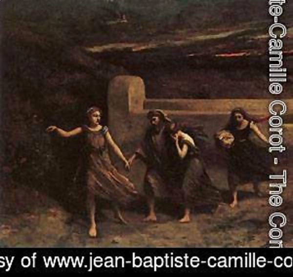 Jean-Baptiste-Camille Corot - The Destruction Of Sodom Detail  1857