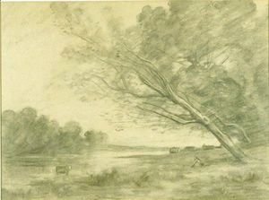 Jean-Baptiste-Camille Corot - Paysage Au Grand Arbre