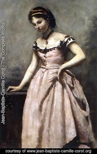 Jean-Baptiste-Camille Corot - Young Woman in Pink Dress