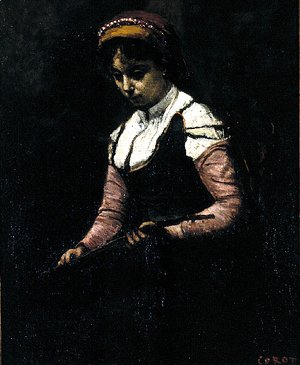 Jean-Baptiste-Camille Corot - Girl with Mandolin