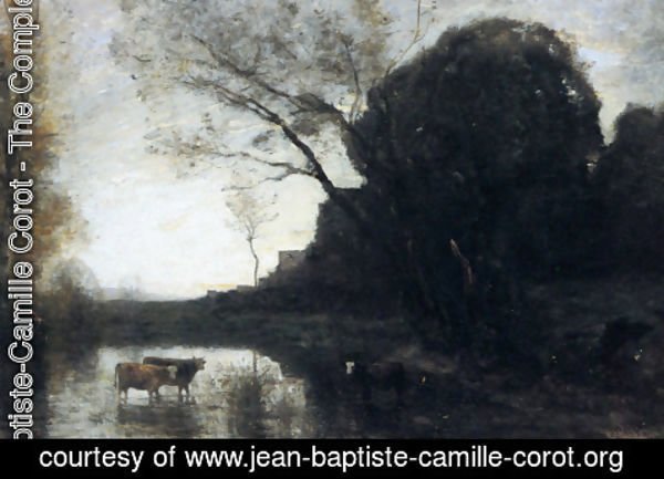 Jean-Baptiste-Camille Corot - The Ford under the Bended Tree