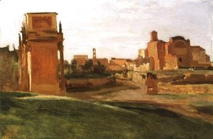 Jean-Baptiste-Camille Corot - The Arch of Constantine and the Forum, Rome