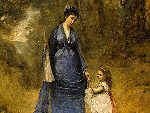 Jean-Baptiste-Camille Corot - Madame Stumpf and Her Daughter