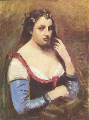 Jean-Baptiste-Camille Corot - Woman with Daisies