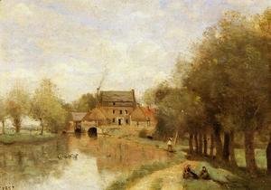 Jean-Baptiste-Camille Corot - Arleux-du-Nord, the Drocourt Mill, on the Sensee