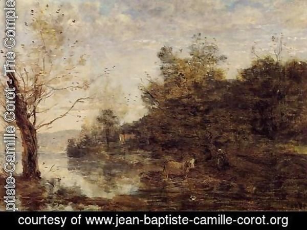 Jean-Baptiste-Camille Corot - Cowherd by the Water