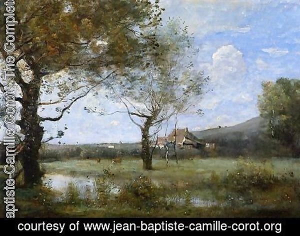 Jean-Baptiste-Camille Corot - Meadow with Two Large Trees