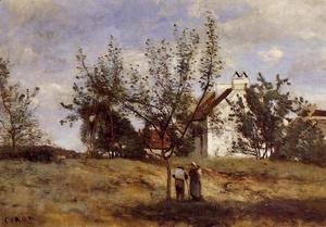 Jean-Baptiste-Camille Corot - An Orchard at Harvest Time