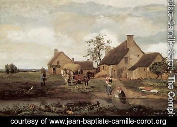 Jean-Baptiste-Camille Corot - A Farm in the Nievre