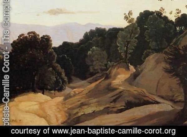 Jean-Baptiste-Camille Corot - Road through Wooded Mountains
