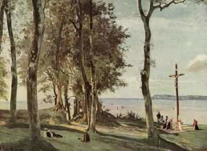 Jean-Baptiste-Camille Corot - Honfleur - Calvary on the Cote de Grace