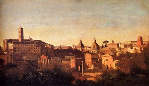 Jean-Baptiste-Camille Corot - Forum Viewed From The Farnese Gardens