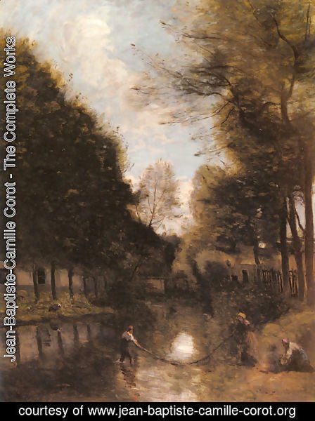 Jean-Baptiste-Camille Corot - Gisors, Riviere Bordee D'arbres