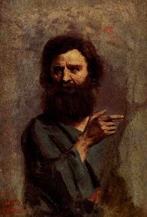 Jean-Baptiste-Camille Corot - Head Of Bearded Man (A Study For The Baptism Of Christ)
