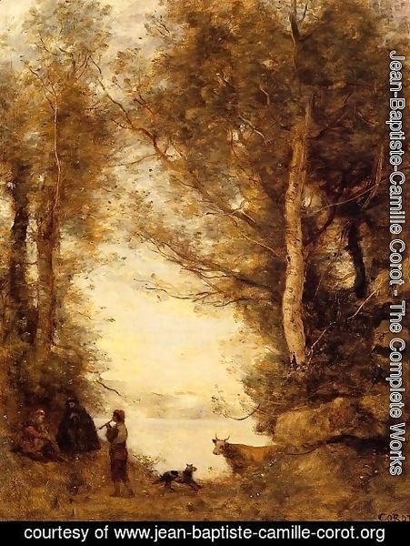 Jean-Baptiste-Camille Corot - Le Joueur De Flute Du Lac D'Albano