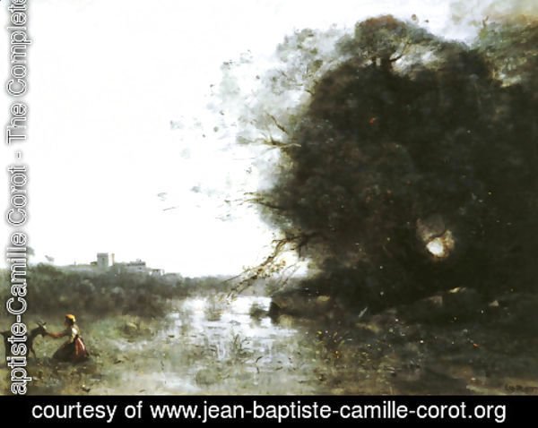 Jean-Baptiste-Camille Corot - Le Marais Au Grand Arbre Et A La Chevriere