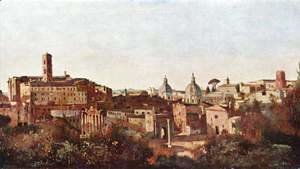 Jean-Baptiste-Camille Corot - The Forum seen from the Farnese Gardens, Rome, 1826