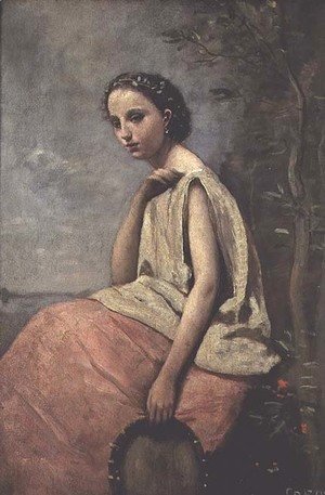 Jean-Baptiste-Camille Corot - Zingara with a Tambourine