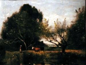 Jean-Baptiste-Camille Corot - Landscape with Cattle
