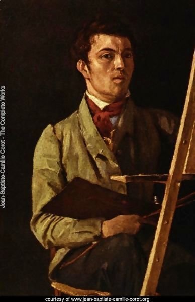 Self Portrait, Sitting next to an Easel, 1825