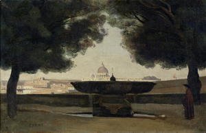 Jean-Baptiste-Camille Corot - The Fountain of the French Academy in Rome, 1826-27