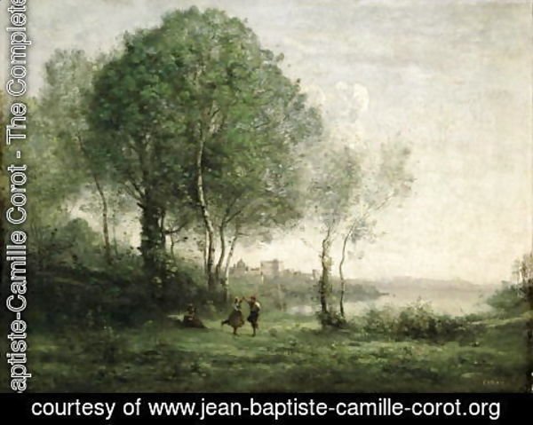 Jean-Baptiste-Camille Corot - Castel Gandolfo, Dancing Tyrolean Shepherds, 1855-60