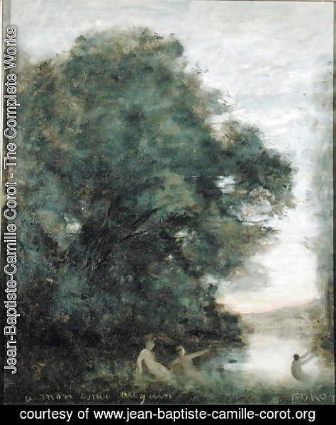 Jean-Baptiste-Camille Corot - Baigneuses au Bord d'un Lac, c.1860-65