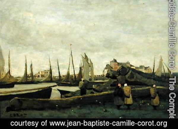 Jean-Baptiste-Camille Corot - Treport - A Quay, c.1855-65