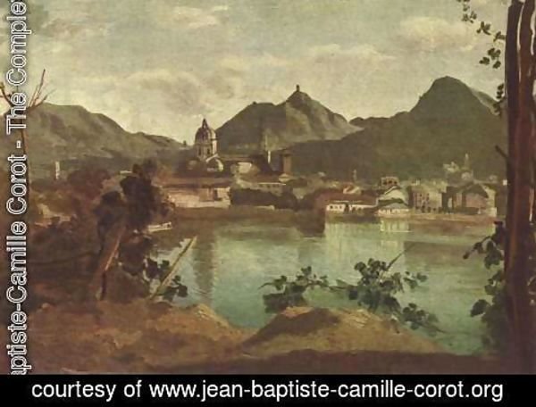 Jean-Baptiste-Camille Corot - The Town and Lake Como, 1834