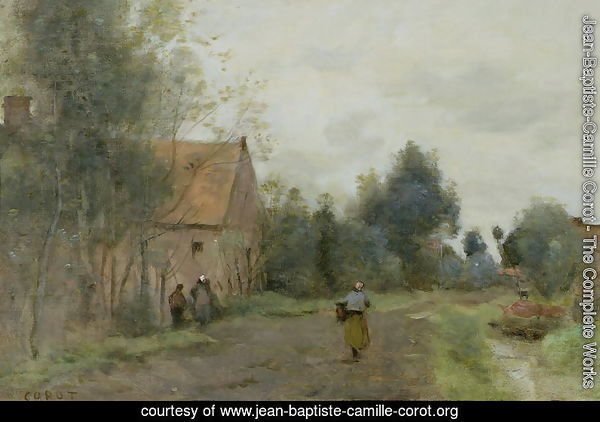 Sin near Douai, Village Street in the Morning, Grey Weather, 1872
