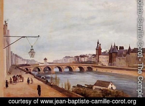 Jean-Baptiste-Camille Corot - View of the Pont au Change from Quai de Gesvres, Summer 1830