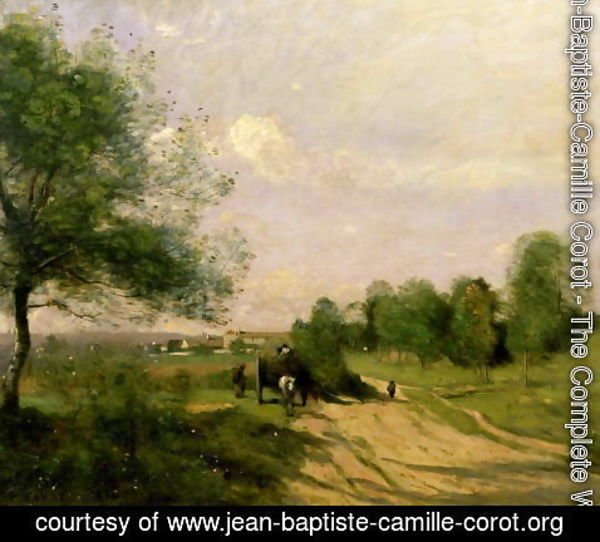 Jean-Baptiste-Camille Corot - The Wagon, Souvenir of Saintry, 1874