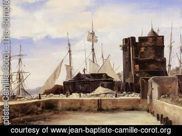 Jean-Baptiste-Camille Corot - Honfleur - The Old Wharf