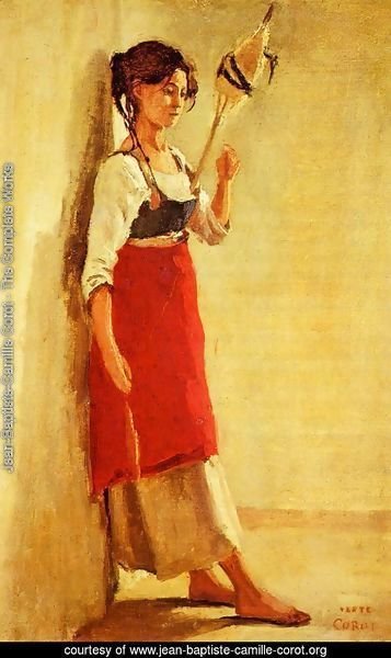 Young Italian Woman from Papigno with Her Spindle