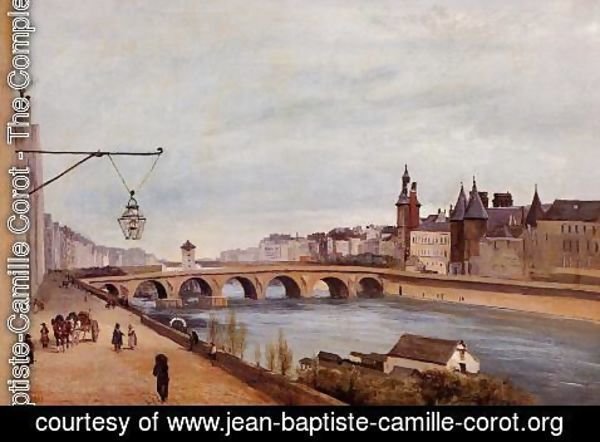 Jean-Baptiste-Camille Corot - The Pont-au-Change and the Palais de Justice