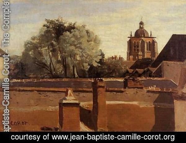 Jean-Baptiste-Camille Corot - Orleans - View from a Window Overlooking the Saint-Peterne Tower