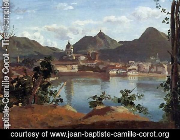 Jean-Baptiste-Camille Corot - The Town and Lake Como