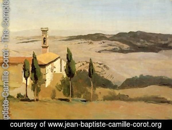 Jean-Baptiste-Camille Corot - Volterra - Church and Bell Tower