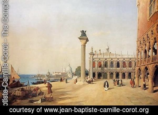 Jean-Baptiste-Camille Corot - Venice - View of the Esclavons Quay